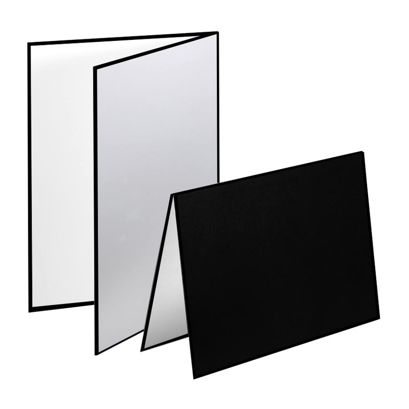 Meking 3 in 1 Photography Reflector Cardboard, 17 x 12 inches Folding Light Diffuser Board for Still Life, Product and Food Photo Shooting - Black, Silver and White, 2 Packs - Image 1